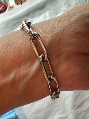 Silver Link Chain Bracelet - Women